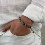bracciale perle uomo